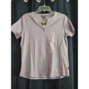 Eddie Bauer Ladies Light Purple Dusk Short Sleeve V-Neck Tee Size Small